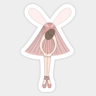 Pink Ballerina Fairy Digital Art | Melanie Jensen Illustrations Sticker